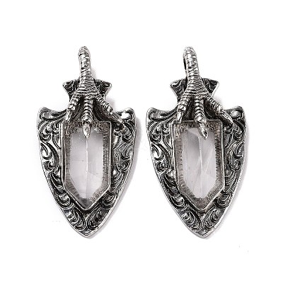 Natural Quartz Crystal Faceted Big Pendants G-L524-03AS-06-1