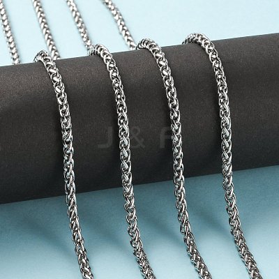 Tarnish Resistant 304 Stainless Steel Wheat Chains STAS-O076-07-1