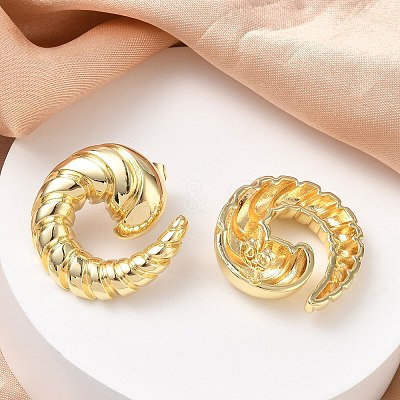 Twisted Brass Stud Earrings for Women KK-CBAD851-22G-1