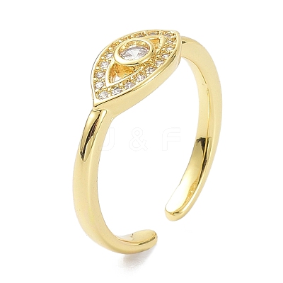 Evil Eye Real 18K Gold Plated Cuff Rings for Women Gift ZIRC-C021-08G-1