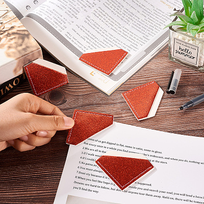 Glitter Imitation Leather Book Corner Protectors AJEW-TAC0038-03B-1