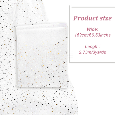 Star Moon Pattern Polyester Mesh Lace Fabric DIY-WH0504-446C-1