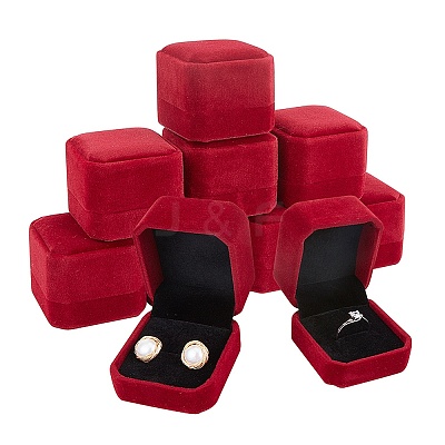 Square Velvet Ring Boxes LS-VBOX-WH0002-01B-1