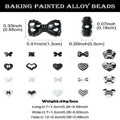 20Pcs 20 Styles Baking Paint Alloy Beads FIND-CJ0003-34-1