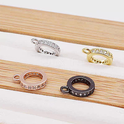 16Pcs 4 Colors Brass Micro Pave Cubic Zirconia Tube Bails ZIRC-HY0001-09-1