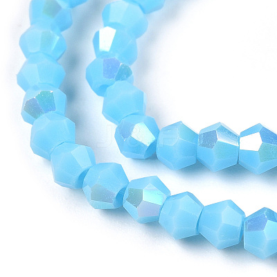 Opaque Solid Color Electroplate Glass Beads Strands EGLA-A039-P2mm-L12-1
