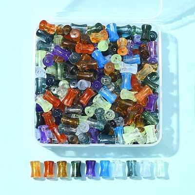 250Pcs Gradient Color Transparent Acrylic Beads OACR-FS0001-93-1