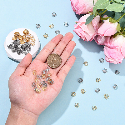 100Pcs 2 Colors 316 Stainless Steel Bead Caps STAS-YW0003-39-1