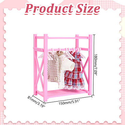 Plastic Mini Clothes Closet with Coat Hanger DOLL-WH0007-14A-1