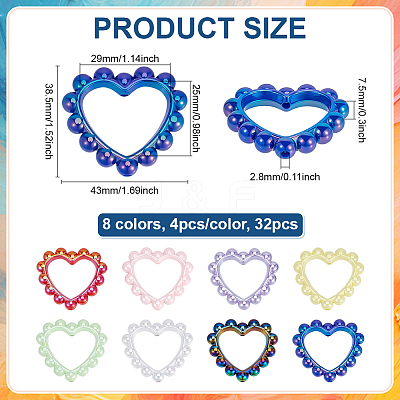 32Pcs 8 Colors Plastic Beads OACR-PH0004-67-1