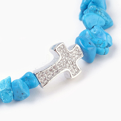 Synthetic Howlite Beads Stretch Bracelets BJEW-JB03926-04-1