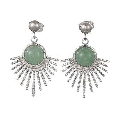 Natural Gemstone Stud Dangle Earrings EJEW-JE07269-02-1