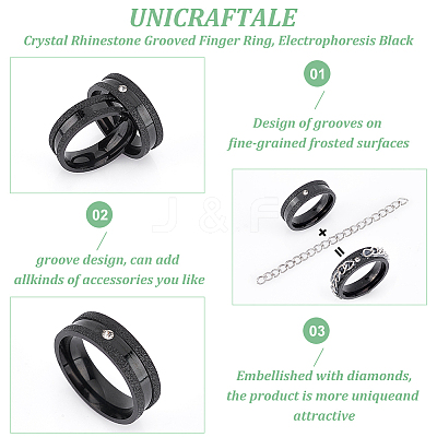 12Pcs Crystal Rhinestone Grooved Finger Ring RJEW-UN0002-46EB-1