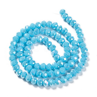 Electroplate Glass Beads Strands EGLA-X0007-01E-6mm-1