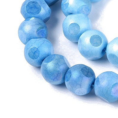 Ombre Effect Dyed Electroplate Opaque Glass Beads Strands EGLA-Q130-01A-06-1