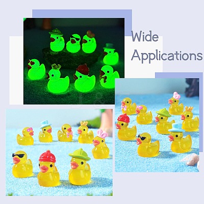 40Pcs 8 Styles Resin Duck Miniature Model AJEW-CJ0001-82-1
