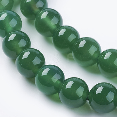Natural Green Onyx Agate Beads Strands G-G583-10mm-11-1