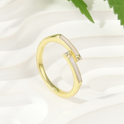 Brass Micro Pave Cubic Zirconia Cuff Rings RJEW-S400-12G-1