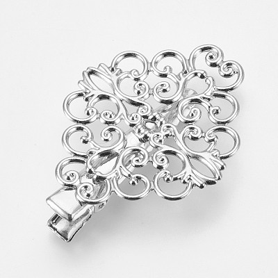 Hair Accessories Iron Alligator Hair Clip Findings X-MAK-WH0002-02P-1