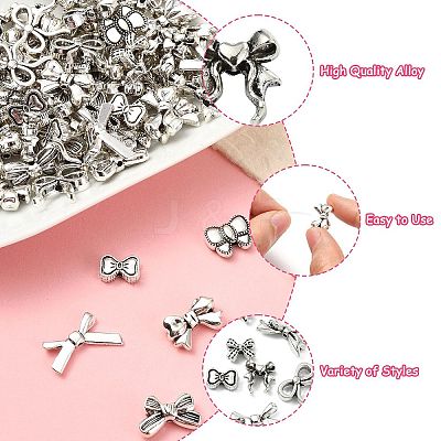 100Pcs 10 Style Tibetan Style Alloy Bead FIND-CJ0003-95-1