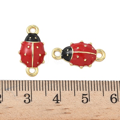 Brass Enamel Connector Charms KK-P325-09G-1