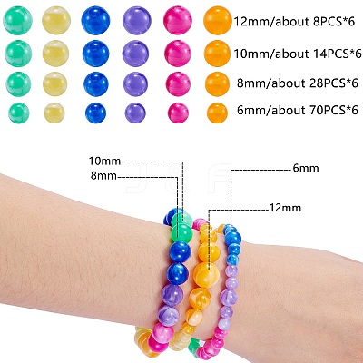 712Pcs 24 Colors Acrylic Beads MACR-SZ0001-68-1