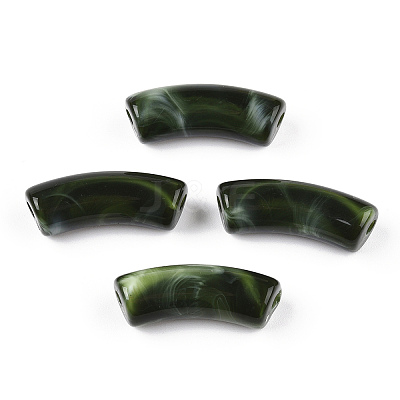 Opaque Two Tone Color Acrylic Beads X-MACR-ZX023-01B-1