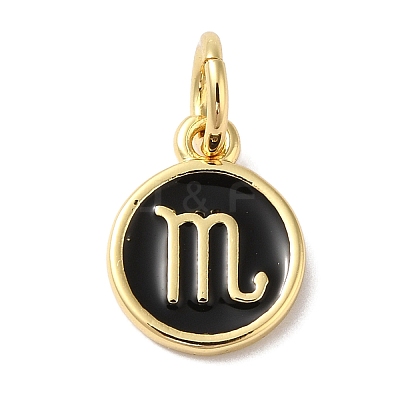Real 18K Gold Plated Brass Enamel Charms KK-L216-001G-F01-1