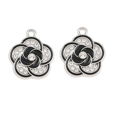 Alloy Black Enamel Pendants FIND-C095-09P-1