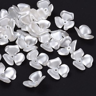 Flower Imitation Pearl Acrylic Bead Caps X-OACR-L004-7226-1