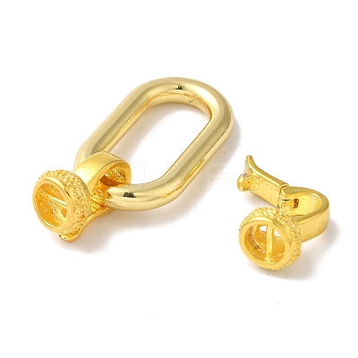 Rectangle Rack Plating Brass Fold Over Clasps KK-A225-01B-G-1