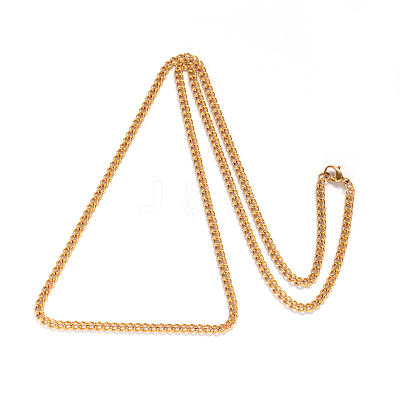304 Stainless Steel Twisted Chain Curb Chain Necklaces NJEW-L416-04G-1