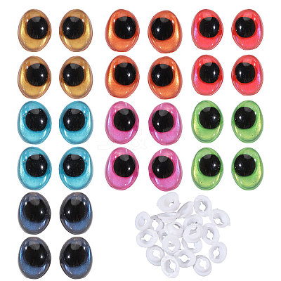 14Pairs 7 Colors Plastic Craft Eyes DIY-CA0007-86A-1
