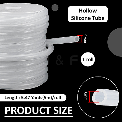 1 Roll Hollow Silicone Tube AJEW-BC0010-58B-1
