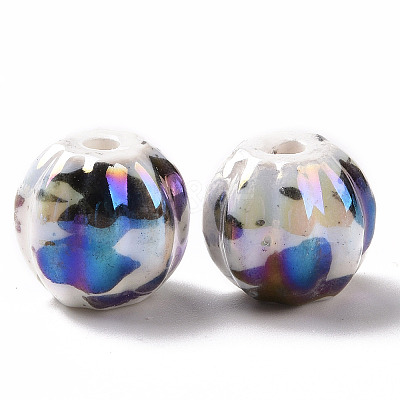 Handmade Pearlized Porcelain Beads PORC-G010-02-1