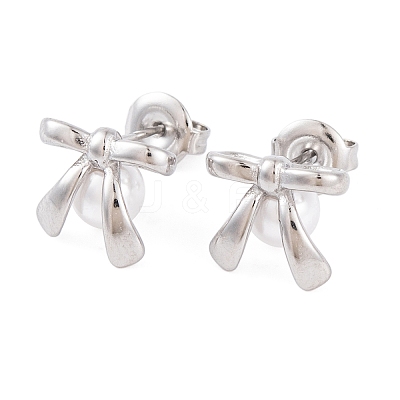 304 Stainless Steel Stud Earrings for Women EJEW-A049-19P-1