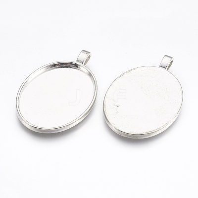 Alloy Pendant Cabochon Settings X-PALLOY-2422-P-FF-1