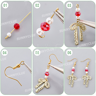 DIY Heart Bowknot Earring Making Kits DIY-SC0031-08-1