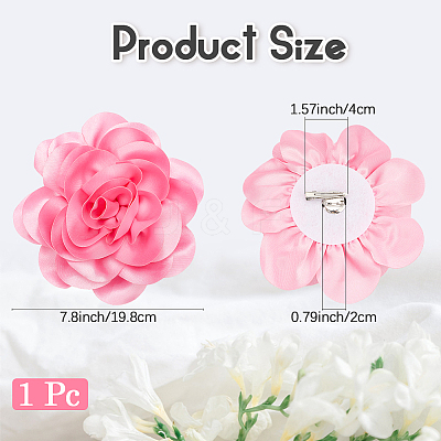 Flower Polyester Brooches JEWB-WH20003-04C-1