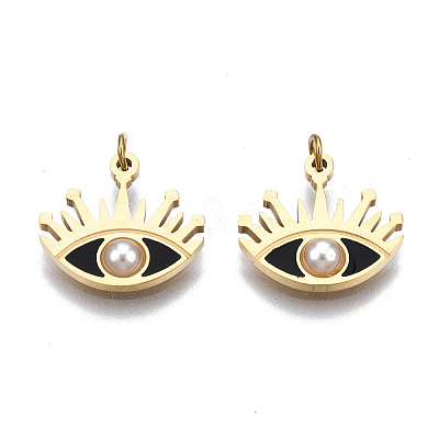 316 Surgical Stainless Steel Enamel Charms STAS-S116-382A-G-1