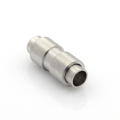 Tarnish Resistant 304 Stainless Steel Matte Surface Magnetic Clasps with Glue-in Ends STAS-O042-C-26-1