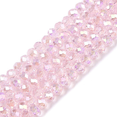 Electroplate Glass Beads Strands X-EGLA-A044-T4mm-B10-1