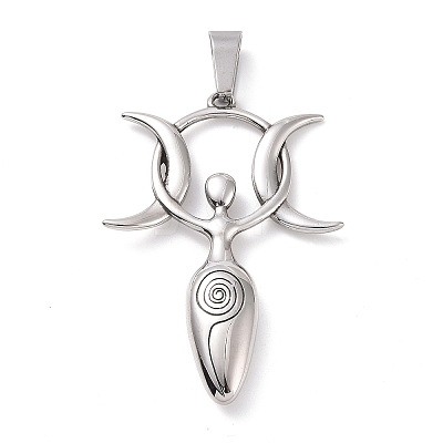 304 Stainless Steel Manual Polishing Big Pendants X-STAS-G276-07P-1