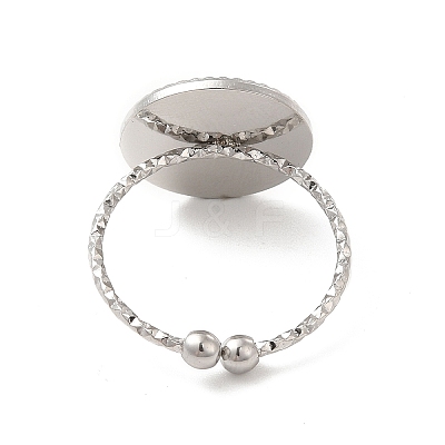 Non-Tarnish 304 Stainless Steel Open Cuff Ring Component LS-STAS-E180-09P-1