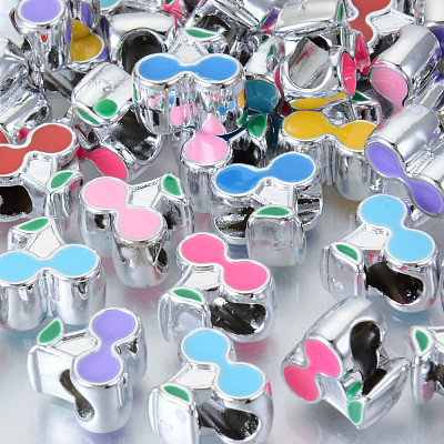 UV Plating Acrylic European Beads OACR-N010-35P-1