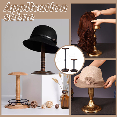 2Pcs 2 Sizes Wooden Hat Racks ODIS-PH0009-22-1