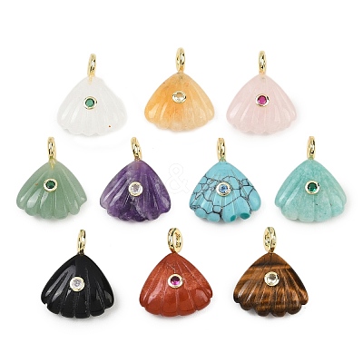 Natural & Synthetic Mixed Gemstone Carved Pendants G-G330-02G-1
