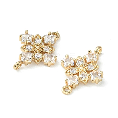 Brass Pave Cubic Zirconia Connector Charms X-KK-G462-45KCG-04-1