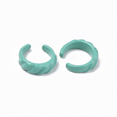 Spray Painted Alloy Cuff Rings RJEW-T011-04-RS-1