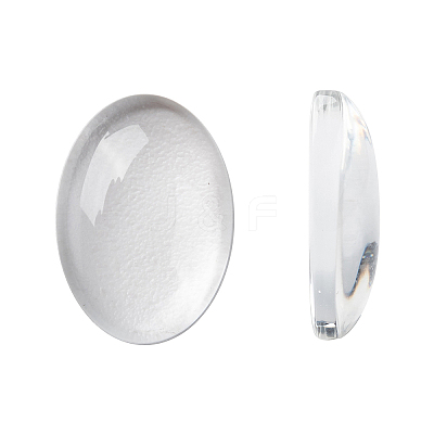 (Old Sku: GGLA-G010)Transparent Oval Glass Cabochons GGLA-R022-14x10-1